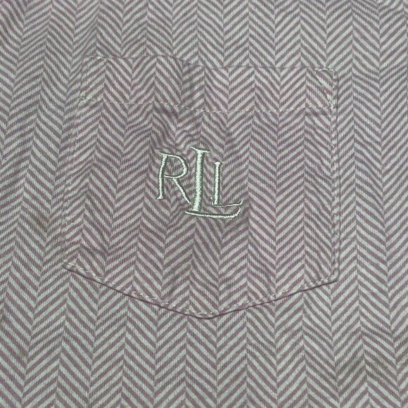 Ralph Lauren Chevron Pink Chevron Sleep  Shirt Nightgown Collared Size Small - Picture 3 of 4